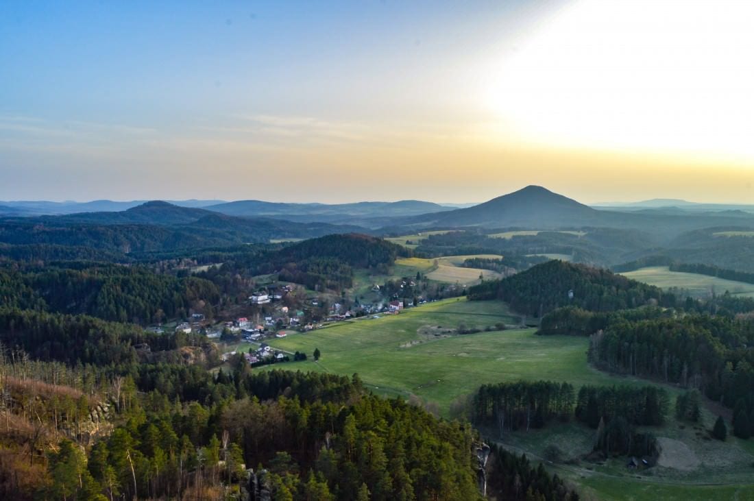 sunset at Mariina Skala - Mary's Rock Bohemian Switzerland 