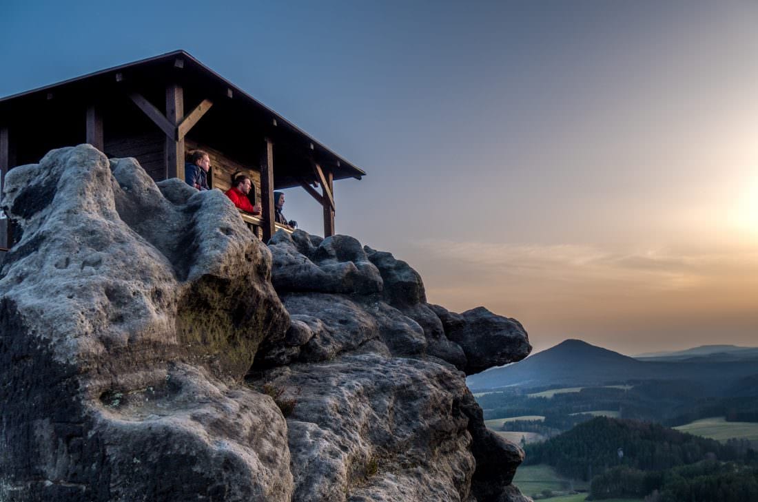 sunset in bohemian switzerland