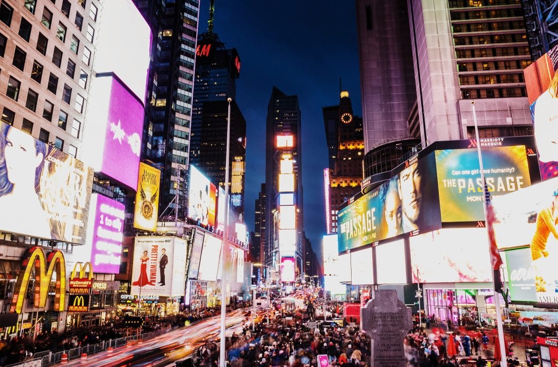 times square at night