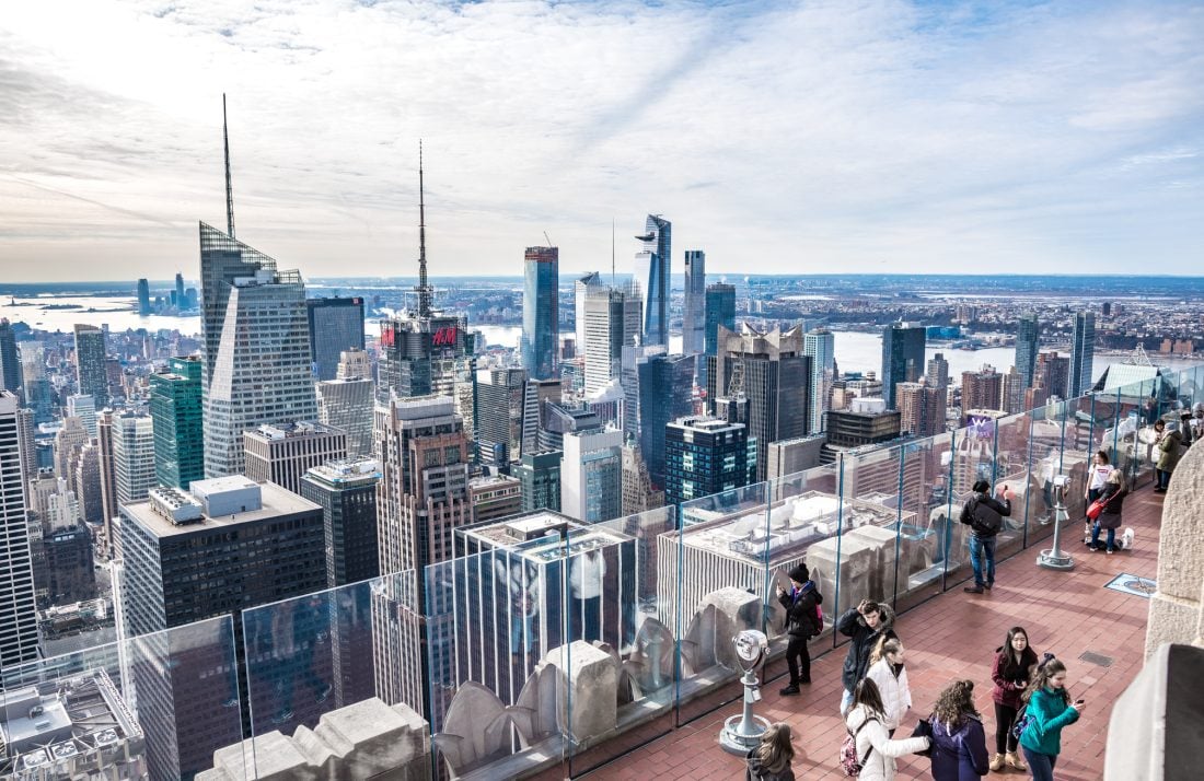 Things to Do in New York City for a first time visitor - Views from The top of the Rock observation deck 