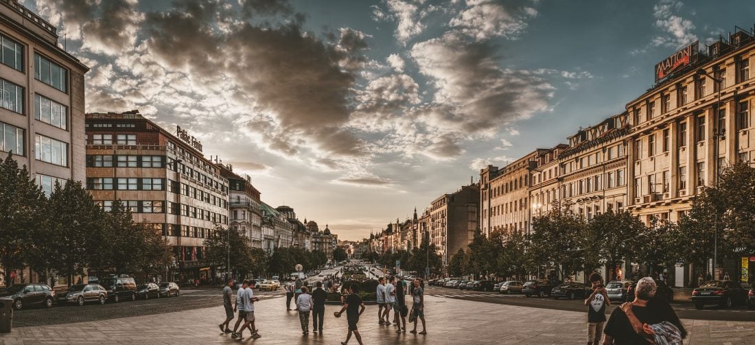 Wenceslas Square in Prague vaclav namesti