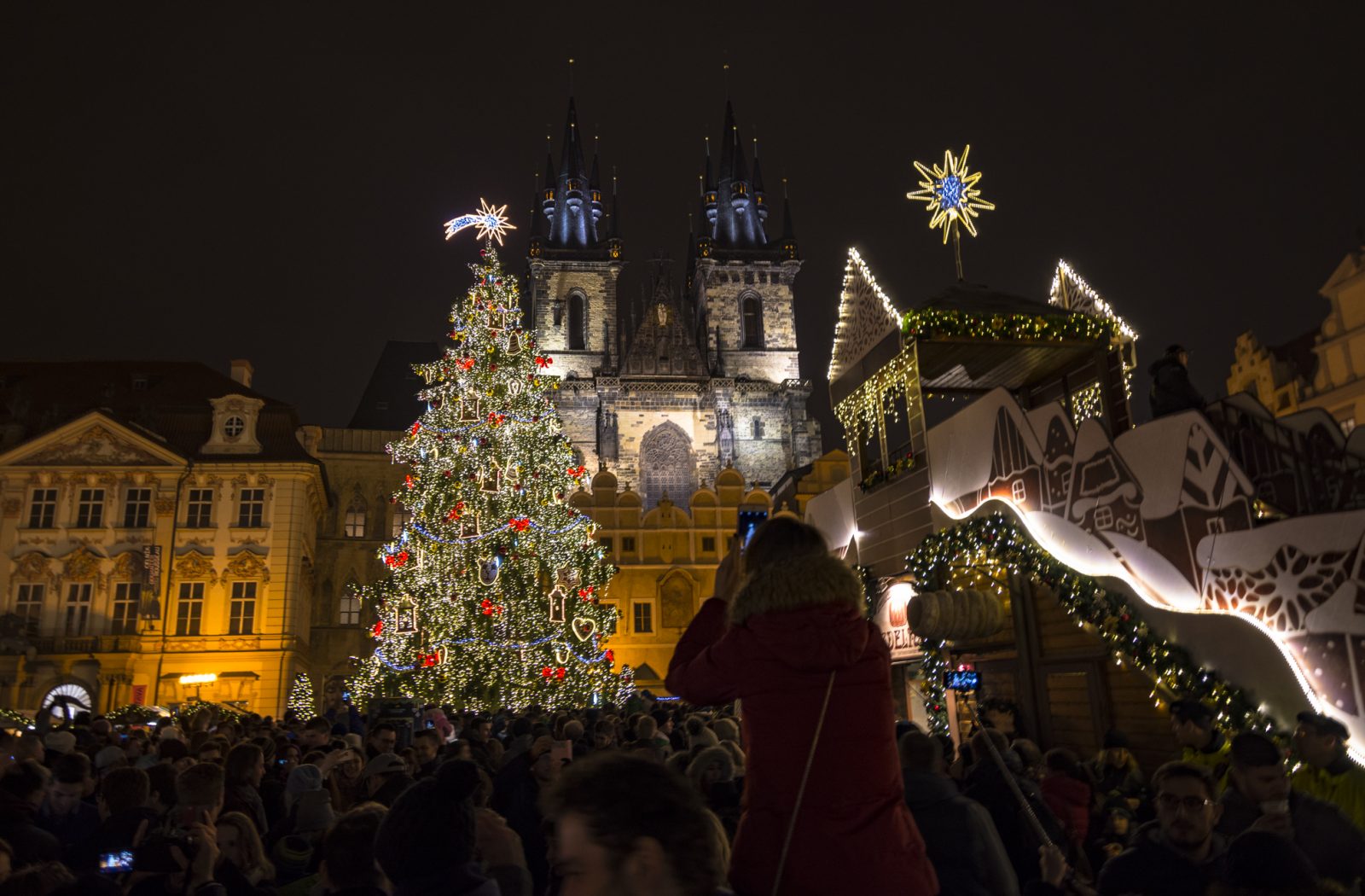 Wenceslas Square modern light installations