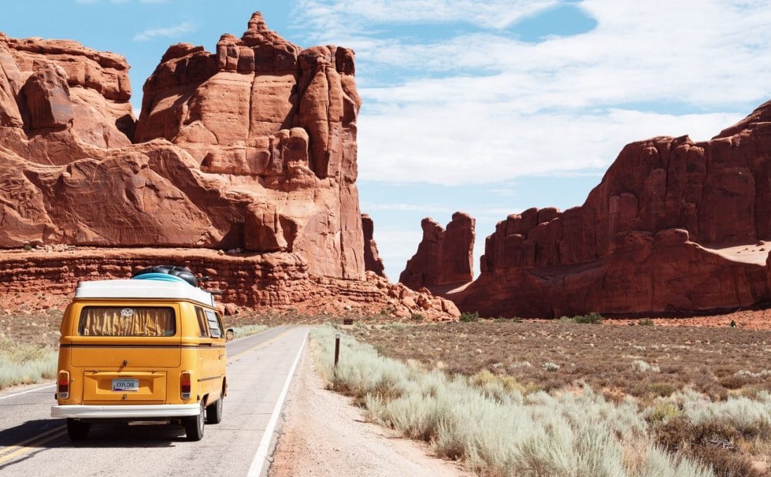 road trip essentials moab utah yellow van