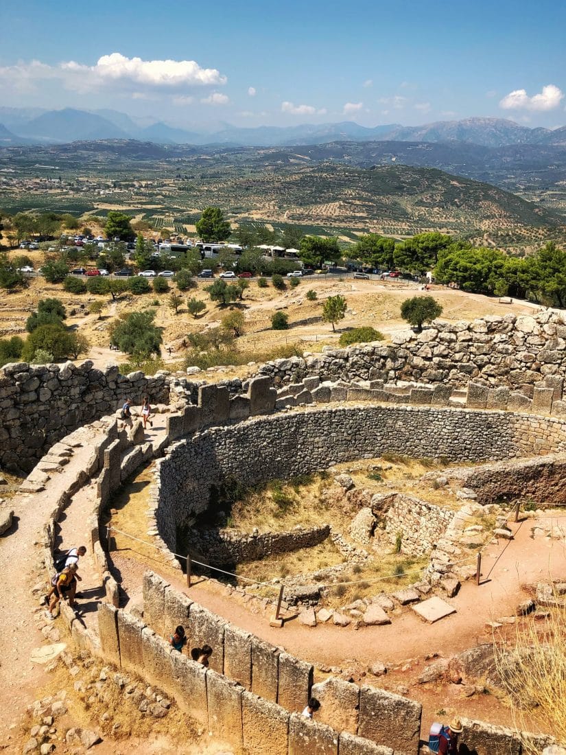 a view of ruins in Mycanae, Greece