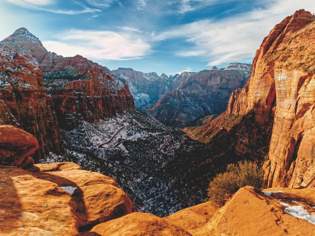 a scenic view of zion park Utah