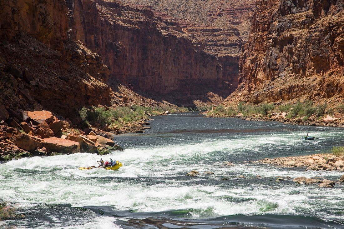 white water rafting in a rover canyon near Moab