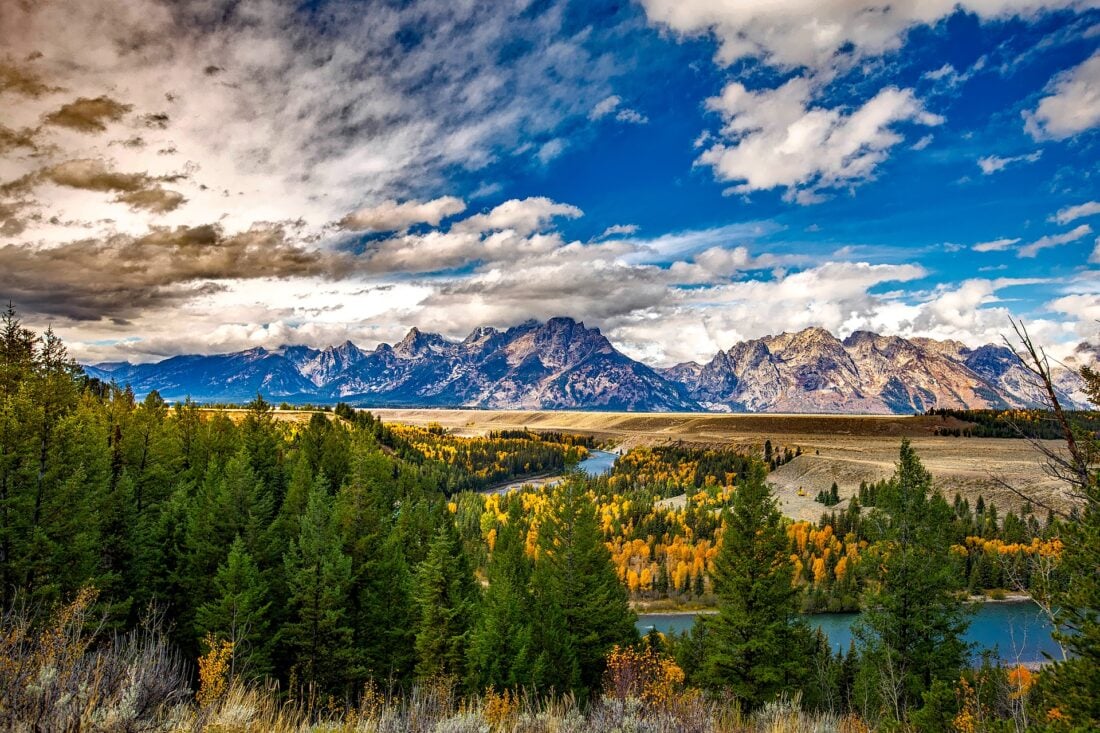 Ein Blick auf die Berge im Grand-Teton-Nationalpark