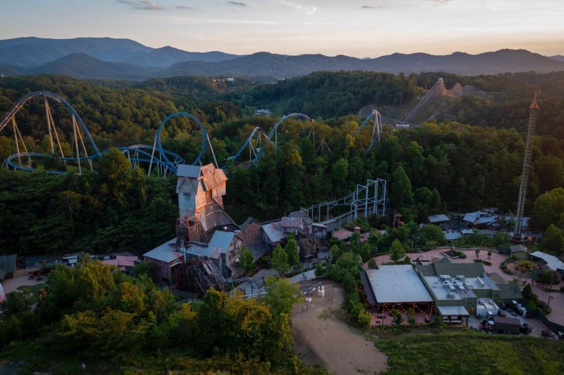 aerial view of dollywood things to do pigeon forge small