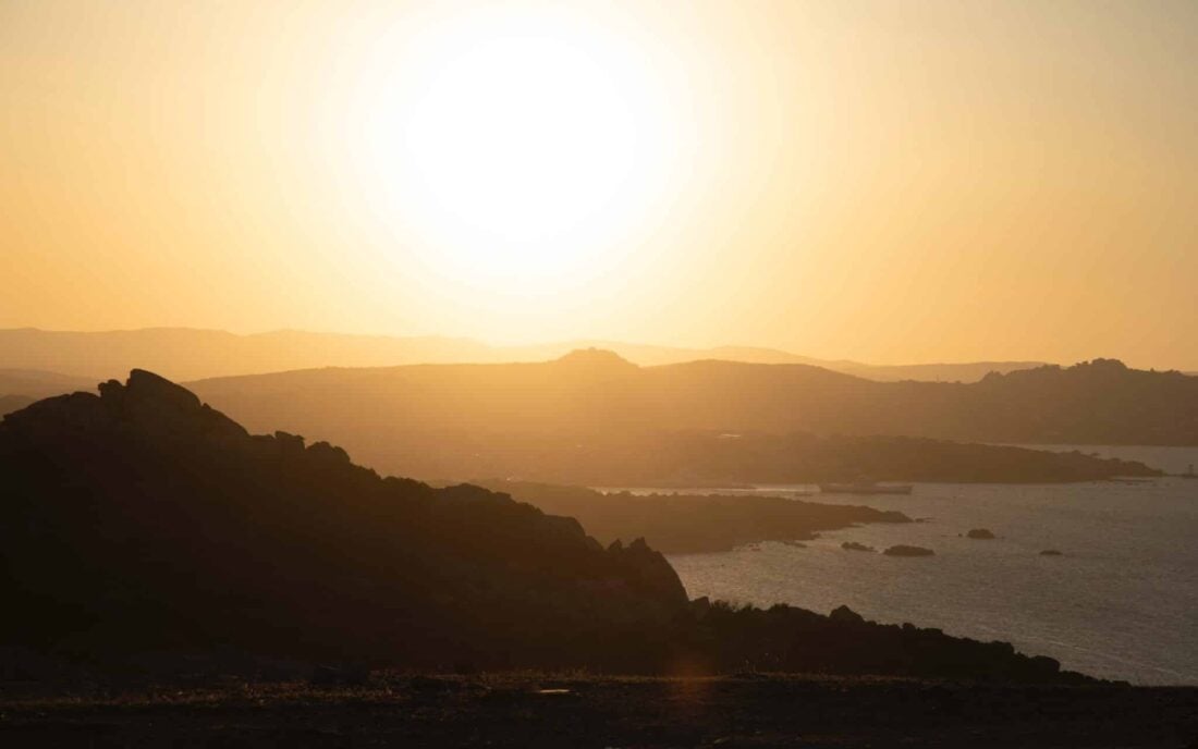 Golden sunset over costa smeralda, Sardinia